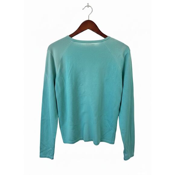 New Vintage Lilly Pulitzer Women’s Boca Blue Silk Buttoned Cardigan Sweater XL - Picture 2 of 4